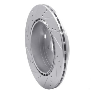 Subaru BRZ Brake Rotor (1) - Rear Right - R1 Concepts - Drilled & Slotted - Silver - `17-`25